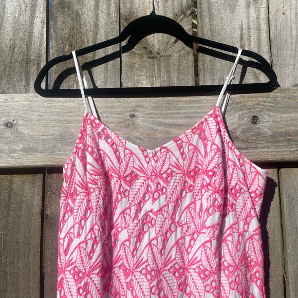 Crown & Ivy Embroidered Pink and White Floral Mini Dress Size 12 - Picture 2 of 10